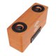 thumbnail image 4 of Altavoz Bluetooth inalámbrico de 10 W con carga inalámbrica, altavoz con forma de reloj despertador retro de madera para teléfonos móviles y tabletas, color nogal claro., 4 of 12