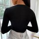 thumbnail image 4 of Moda mujer color sólido manga larga sexy cremallera diseño casual halter top Fridja ghj987+3821, 4 of 8