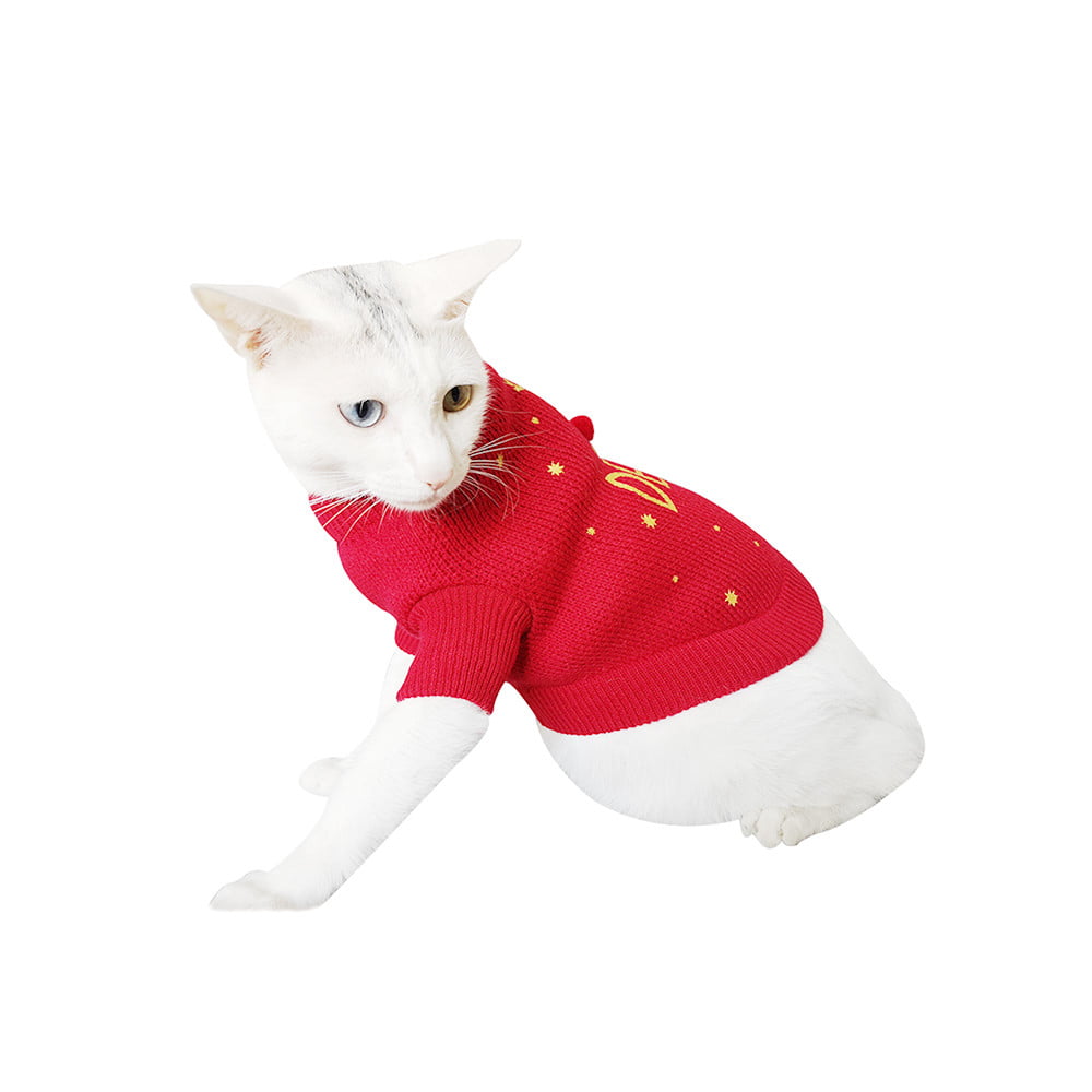 Christmas Pet Dog Cat Winter Warm Deer Sweater Coat Costume Apparel - 0 - 0