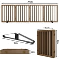 thumbnail image 6 of Smart FENDEE Bamboo Dog Gate Freestanding 4 Panel Pet Gate for Doorways, 2 Support Feet, Black Walnut, 6 of 7