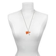 thumbnail image 3 of Delight Jewelry Acrylic 1.25" Orange Megaphone Silvertone Forever Bar Charm Necklace, 23", 3 of 4