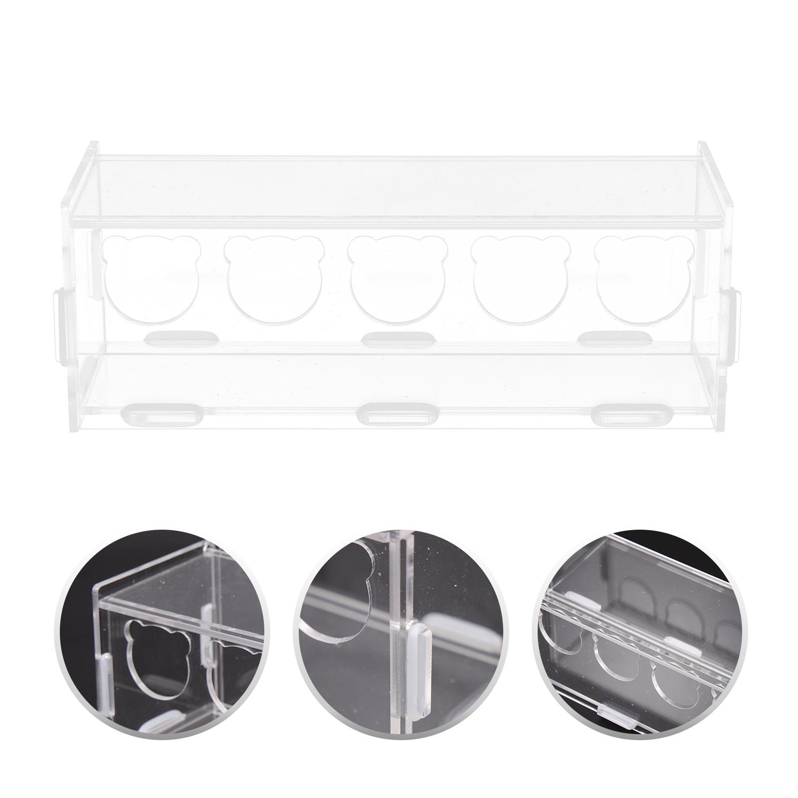 HAMPPLIES bird food dishes for cage Transparent Feeding Box for Canary 1Pack