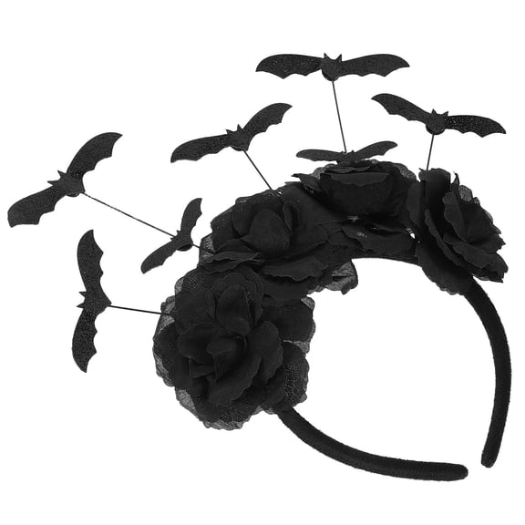 HOOWIFFY Bat Cosplay Headband, Black Plastic Party Hairband for Women, Costume Accessory, 1 Pack