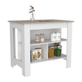thumbnail image 3 of Cala Kitchen Island Antibacterial, Three Shelves, Four Legs Light Gray / White, 3 of 6