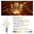 thumbnail image 3 of TJOY LED Candelabra Bulb Dimmable, 60W Equivalent LED Chandelier Light Bulbs, 5.5W 2700K Warm White 600LM CA11 Flame Tip Vintage LED Filament Candle Bulb with Decorative E12 Candelabra Base, 5Pack, 3 of 7
