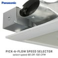 thumbnail image 2 of Panasonic WhisperValue Ceiling/Wall Mount Dual Speed Bathroom Exhaust Fan, 30 to 100 CFM, FV-0810VSS1, 2 of 6