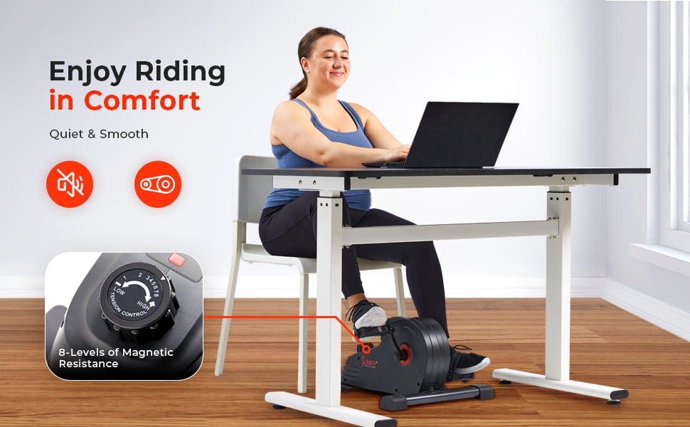 Sunny Health Fitness Portable Magnetic Mini Exercise Bike for Home Office Stationary Screen Bicycle SF B0891 Walmart