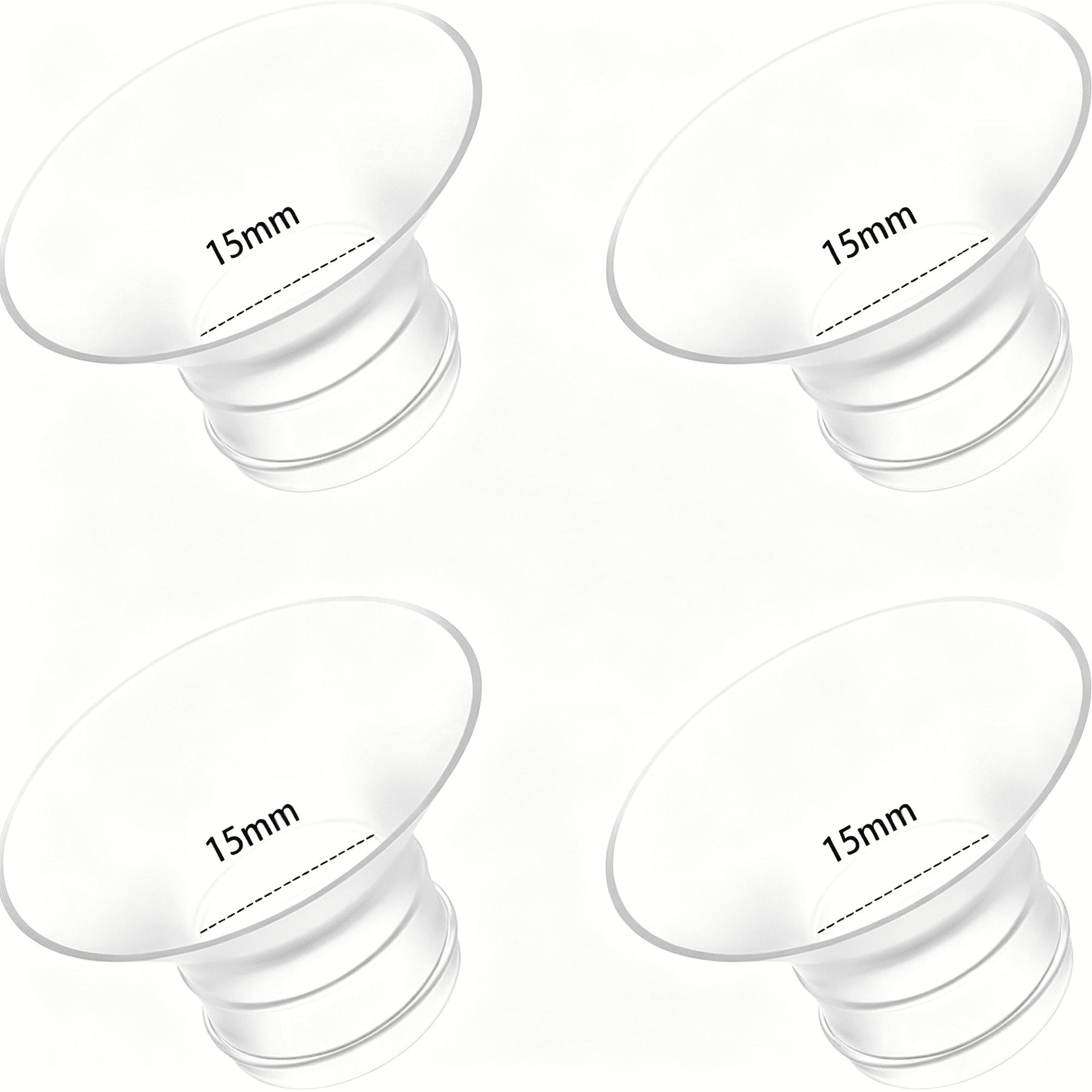 XIRQI 4Pc Flange Insert 15Mm Compatible with Air 1/W1/M9/M6/M5, Medela/Elvie/Lansinoh with 24Mm Flange Sizing Kit