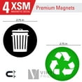 thumbnail image 2 of Recycle and Trash Logo Stickers - Organize Trash - for Metal or Plastic Garbage cans, containers and Bins - Indoor & Outdoor - Home, Kitchen, Office - Premium Decal (Magnetic - Green/Black, XSmall), 2 of 5