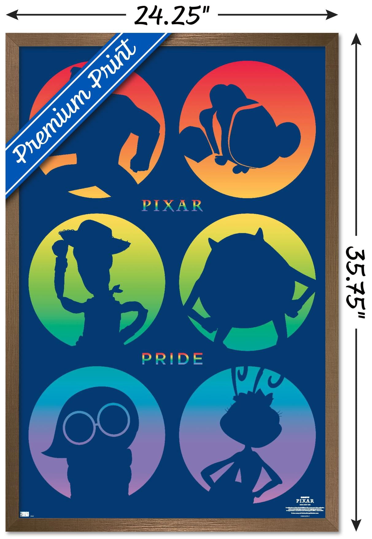 Disney Pixar - Character Pride Wall Poster, 22.375" x 34" Framed