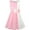 Pink, variant on Girls Dress Color Block Contrast Bow Tie Party 5
