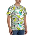 thumbnail image 2 of Bixox Men's Funny Dinosaurs on Stripes Printed Short Sleeve Skinny Athletic T-Shirt, 2 of 6