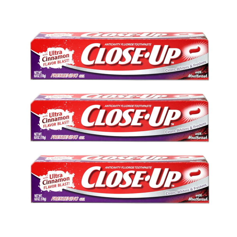 3 Pack CloseUp Toothpaste Gel Freshening Red 6 oz Each