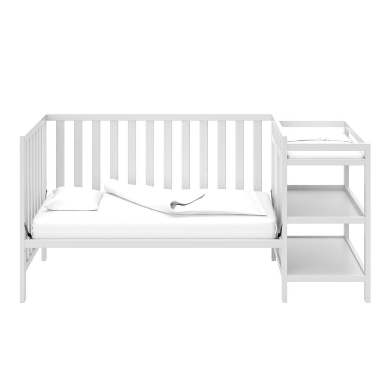 Storkcraft Pacific 4 in 1 Convertible Baby Crib and Changer White