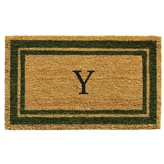 Calloway Mills Sage Green Border 24" x 36" Monogram Outdoor Doormat (Letter Y)