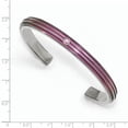 thumbnail image 3 of Edward Mirell Titanium Grooved Pink Anodized Pnk Sapphire Cuff Bracelet, 3 of 7