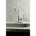thumbnail image 3 of Kingston Brass FS7641BL English Vintage One-Handle 1-Hole Bathroom Faucet with Deck Plate and Push Pop-Up Drain in Polished Chrome, 3 of 7