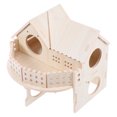 thumbnail image 3 of Casa de villa, casa de construcción, casa de ardilla, cabaña de madera, casa de cabaña, jaula de madera para hámster, accesorio, juguete de exploración de hámster de doble capa, 3 of 8