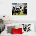 COMIO Rustic Cow Wall Art Funny Cows Window Pictures Wall Decor