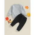 thumbnail image 4 of Luethbiezx Adorable Thanksgiving Outfits for Toddler Boys: Letter Print Sweatshirts and Long Pants, 4 of 9