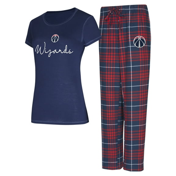 Women's Concepts Sport Navy/Red Washington Wizards Vector Top & Flannel Pants Sleep Set