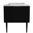 thumbnail image 3 of Modern 30-Inch Black Bathroom Vanity Double Drawers Storage Space, 3 of 6