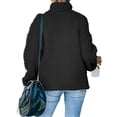 thumbnail image 4 of Mujeres Soild Manga larga Turn-Down Collar Patchwork Pullover Camiseta Blusa Tops Fridja fhghd2535, 4 of 7