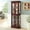 Cherry, variant on Curio Cabinet with Glass Doors, 6-Tier Glass Display Cabinet China Cabinet with Adjustable Shelves & Mirrored Back Panel, Cabinet Glass Display Case for Entryway, Living Room, Walnut