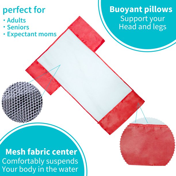 Silla Flotante para Piscina - Hamaca de Agua Multiusos (6.5x150cm Rojo)