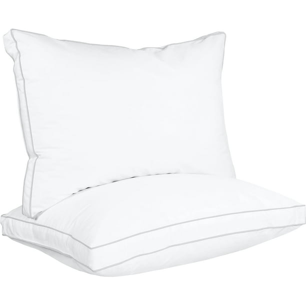 Juego de 2 almohadas de cama Utopia Bedding, tamaño estándar, color blanco