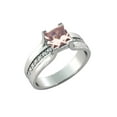 thumbnail image 2 of Natural peach/pink 1.20 CT VS Morganite Ring with Diamonds White Gold 14K Bridge Vintage Princess, 2 of 4