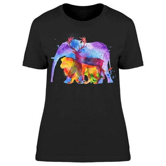 Animals Elephant Deer T-Shirt Women -Image by Shutterstock, Female Large