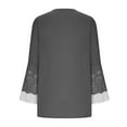 thumbnail image 3 of Asymmetrical Split Hem Tunic Tops for Women Hollow Layered Long Sleeve Loose Blouses Dressy Casual T-Shirts, 3 of 5