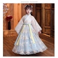 thumbnail image 2 of Traje de bata de seda chino gratis, kimono para niñas y niños, vestido antiguo étnico Vintage tradicional de China, traje de baile, conjunto de Hanfu para Cosplay, 2 of 5