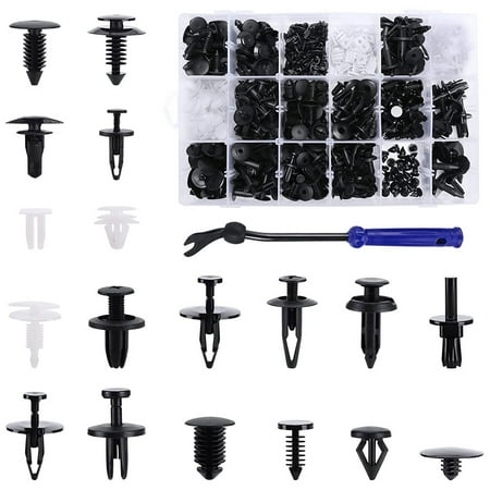 

Bumper Clips 415 PCS Plastic Rivets 18 Different-Sized Auto Parts Retainer Clips Heavy-Duty Push Pin Rivets with 8in Screwdriver Fastener Clip Kit for Bumper Fender Door Panel