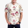 thumbnail image 1 of Balery Floral Mushroom Camisa Polo de Hombre con Estampado, de Manga Corta y Tejido Medio, Camisa Tipo Golf Polo-4X-Large, 1 of 6