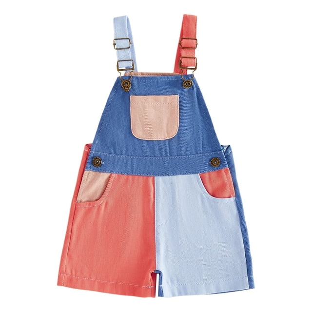 Mono sin mangas para bebé niño/niña con tirantes de color contrastante, mono de verano para niños pequeños