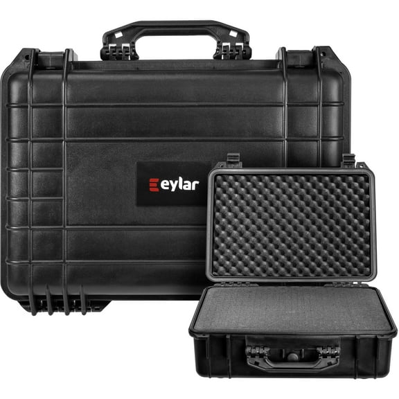 Eylar 18.5 inch Protective Gear, Camera, Tools, Equipment Hard Case Waterproof w/ Foam Black