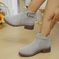 thumbnail image 5 of Wowcloth Women's Chunky Block Heel Ankle Boots – Comfortable Low Heel with Belt Buckle Decors & Casual Versatile Style for Autumn-Winter Footwear, 5 of 9