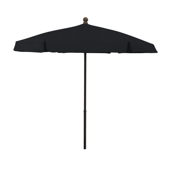 7.5' Hex Garden Patio Umbrella 6 Rib Push Up Champagne Bronze with Black Vinyl Coated Weave Canopy