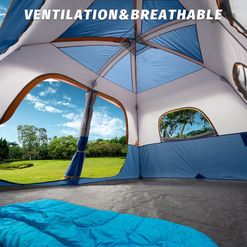 Camping Tent 8 Person, Waterproof Windproof Tent with Rainfly Easy Set up-Portable Dome Tents for Camping