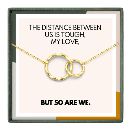 HOPE LOVE SHINE Long Distance Relationship Necklace – Romantic Gift for Wife Girlfriend Gold