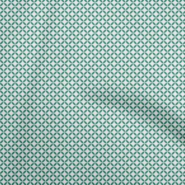 oneOone Rayon Teal Green Fabric Geometric Craft Projects Decor Fabric Printed By The Yard 56 Inch Wide