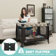 Babyjoy Playard Portable 4 In 1 Cradle with Diaper Changer & Music Box Blue