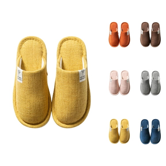 Fuzzy Slippers for Women Soft Cozy Christmas House Slides Slippers Winter Linen Slippers Breathable Guest Slippers Indoor Slippers Non For Women Men At Home Hotel