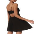 thumbnail image 3 of Robe Formelle pour Femme Été Couleur Unie Sans Manches Ligne A à Bretelles Spaghetti Robe Évasée Tenue de Fête Blanc G, 3 of 5