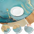 thumbnail image 4 of Blue Gold Marble Pattern Round Fitted Tablecloth with Elastic Edge,Dining Table Cover Waterproof,Outdoor Round Tablecloth for Camping,Dining,Indoor and Outdoor, 4 of 7