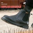 thumbnail image 3 of RIBONGZ Steel Toe Work Boots for Men Slip-on Chelsea Boot, Men's Industrial & Construction Shoes, Waterproof, Lightweight, Comfortable, Non-slip Safety Shoes, 3 of 9