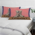thumbnail image 3 of Independence Day Pillow Covers, Linen Long Throw Pillow Case, Red Stripes US Flag Vintage Boots Holiday Pillow Protector Decorative Cushion Cover for Living Room/Bedroom 24" x 36", 3 of 8