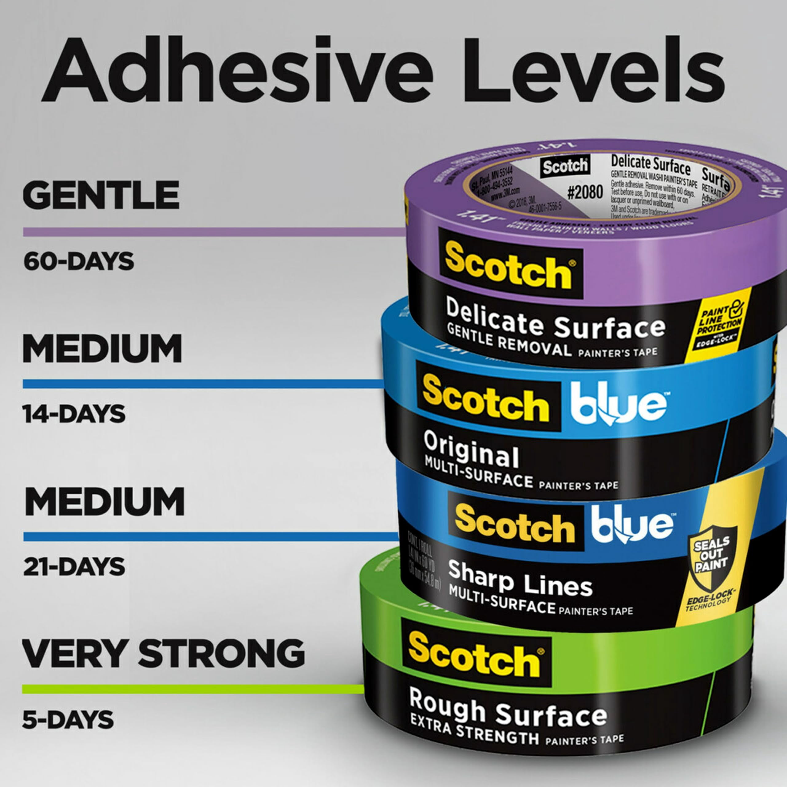 Scotchblue Lines Multi-surface Painter's Tape  1.88 Inches X 60 Yards 12 Rolls Blue Paint Protects Surfaces And Removes Easily Edge-lock Painting For Indoor Outdoor Use